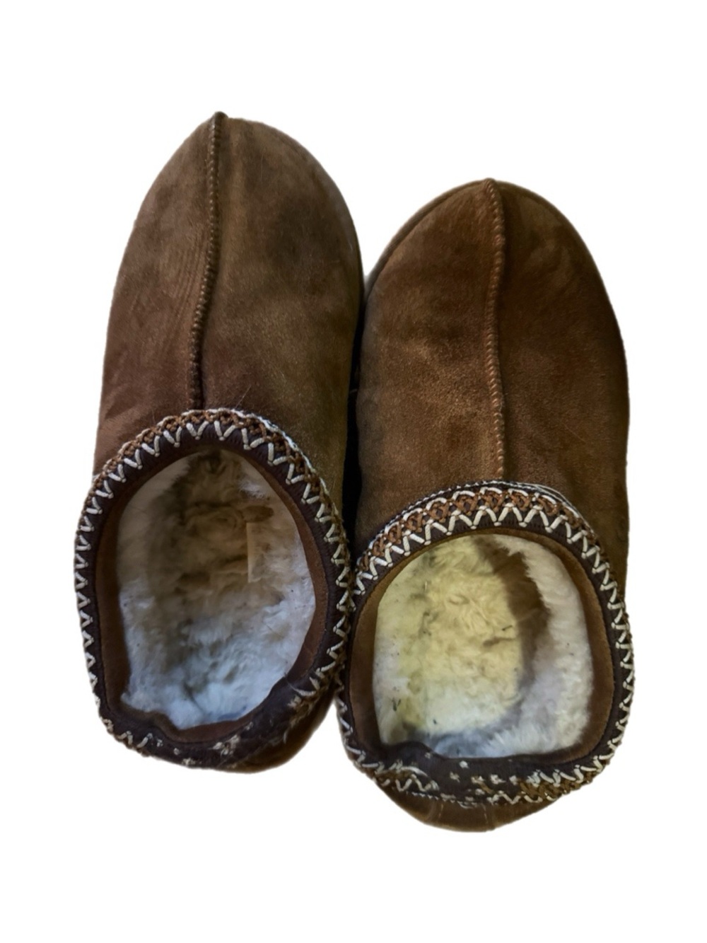 Woman’s UGG  Brown Shearling-Lined Slipper Shoes size 9
